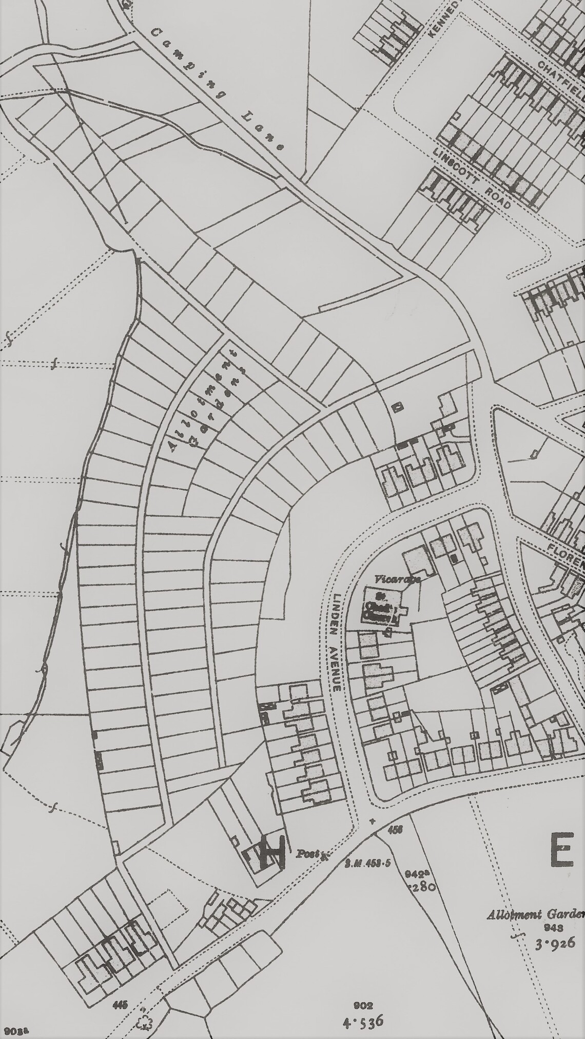 Woodseats Allotments Site Map 1936